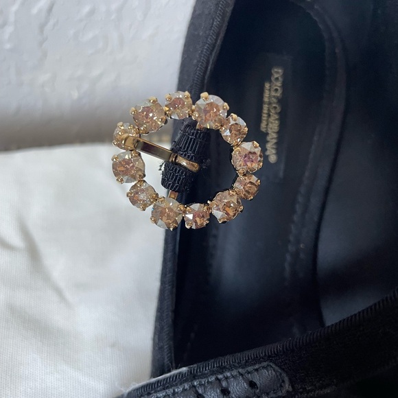 Authentic DOLCE & GABBANA Crystal Rose Brooch Heels Mary Jane Pumps—Size 36 - Picture 9 of 9